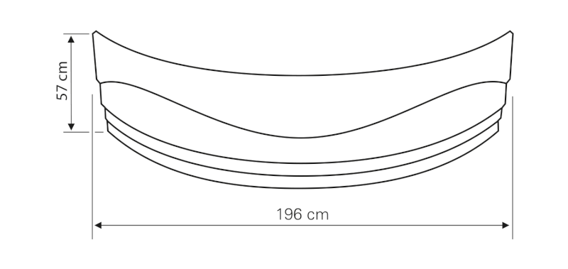 DUNAJ 140 čelní panel, výška 57cm, včetně montážní sady G1345