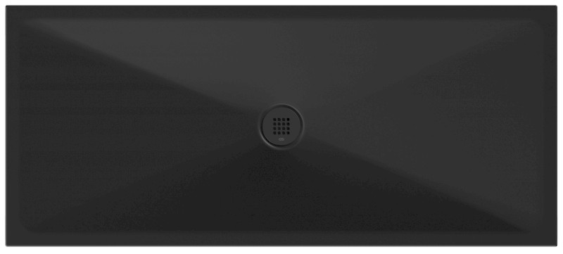 Keramická sprchová vanička, obdélník 160x70x2cm, černá mat 46160726