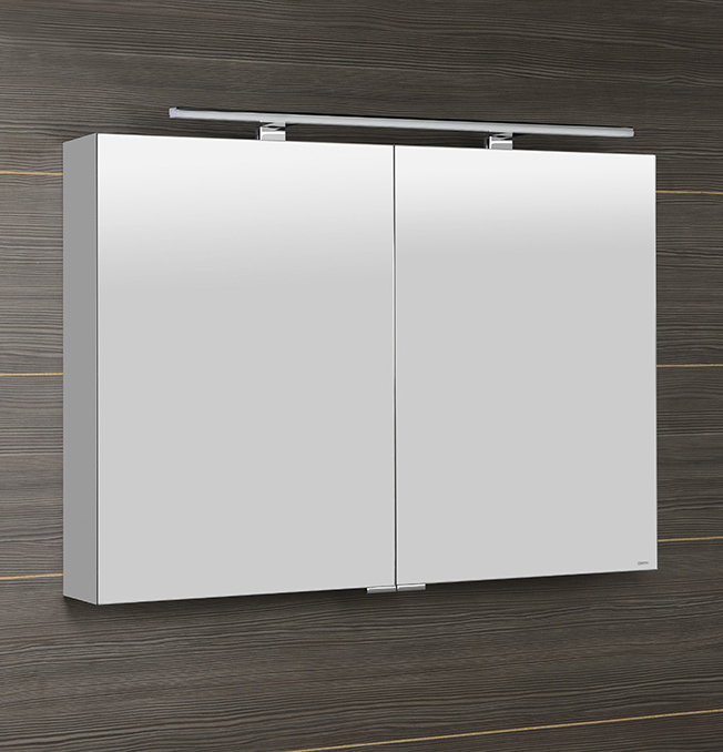 MIRRÓ galerka s LED osvětlením, 100x70x16cm, bílá MC100-0030