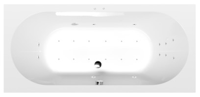 LEVANA hydromasážní vana, 170x80x39cm, Attraction Hydro-Air, chrom 71745.4010