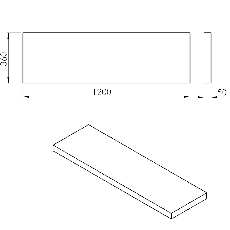 AVICE deska pod umyvadlo 120x36cm, tl.5cm, dub tmavý AV12611