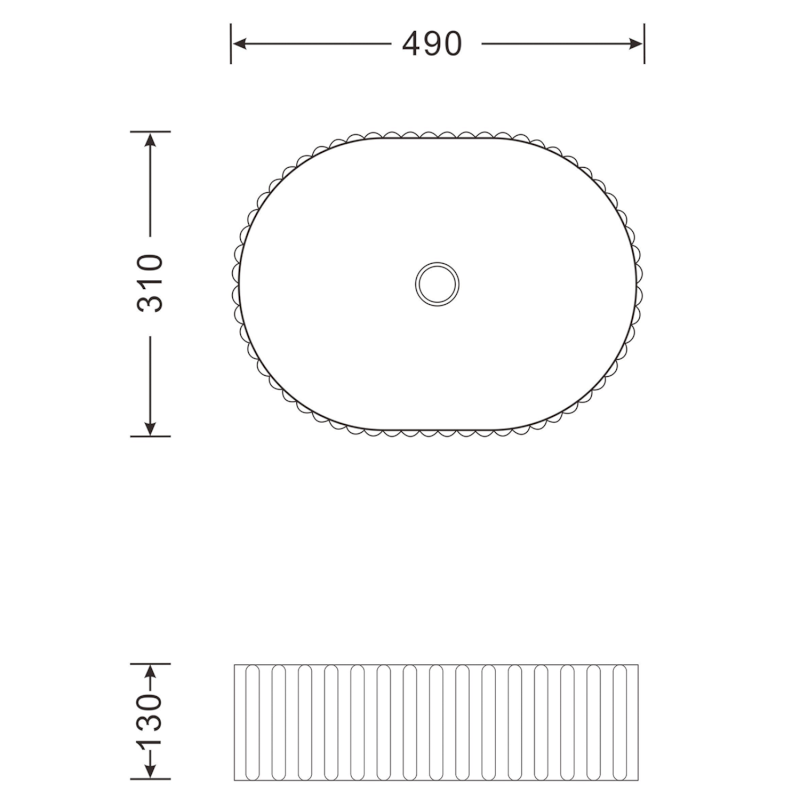 PICOBELLO keramické umyvadlo na desku 49x31cm, bílá AR486