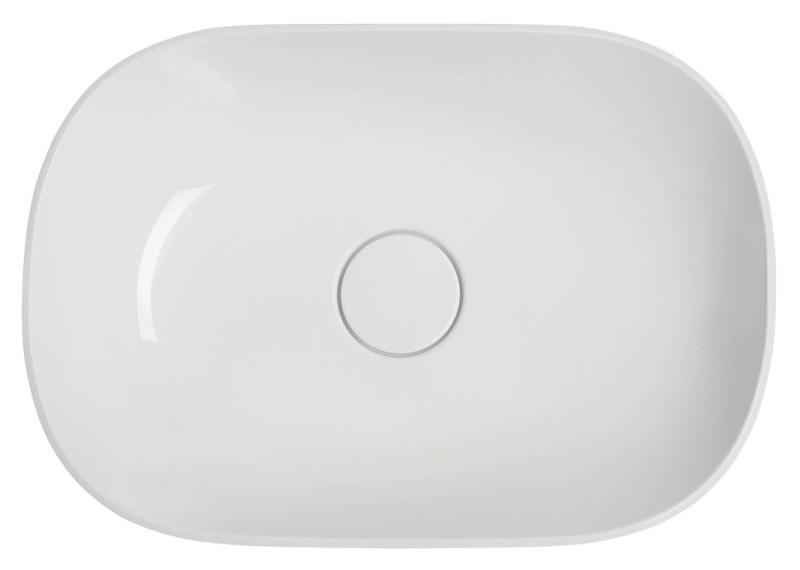 ERIDAN umyvadlo na desku, litý mramor, 50x35cm, kryt výpusti, bílá ER500