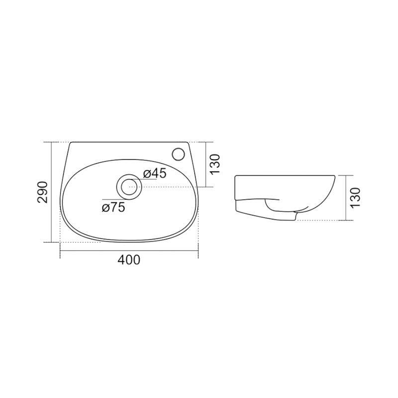 VELSA keramické umývátko 40x29cm, bílá NP479