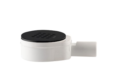 Vaničkový sifon, průměr 90mm, DN40, nízký, krytka černá mat PILDSR226