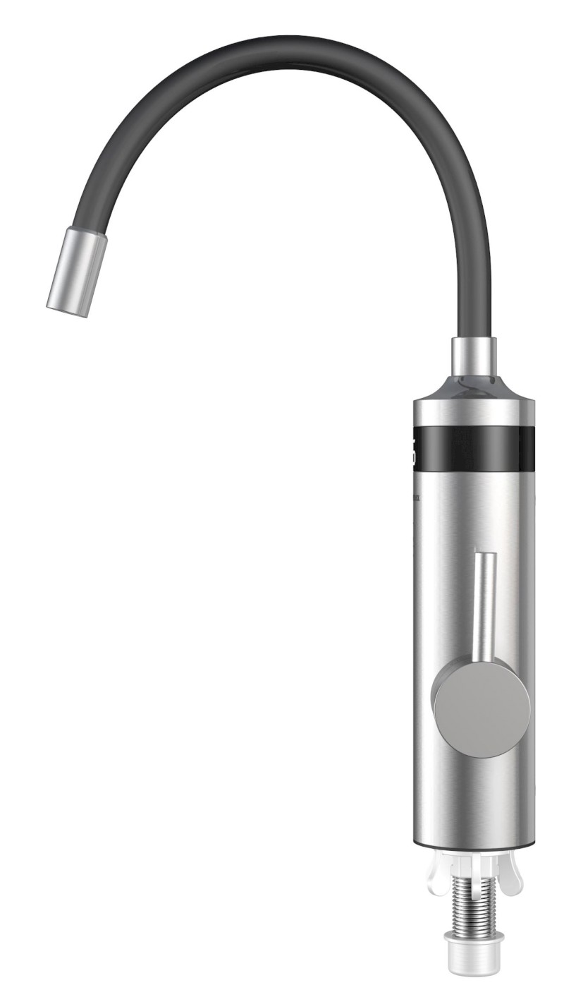 TON elektrická vodovodní baterie s průtokovým ohřívačem vody, flexi ramínko, 230V, 3kW, černá/nerez 211085