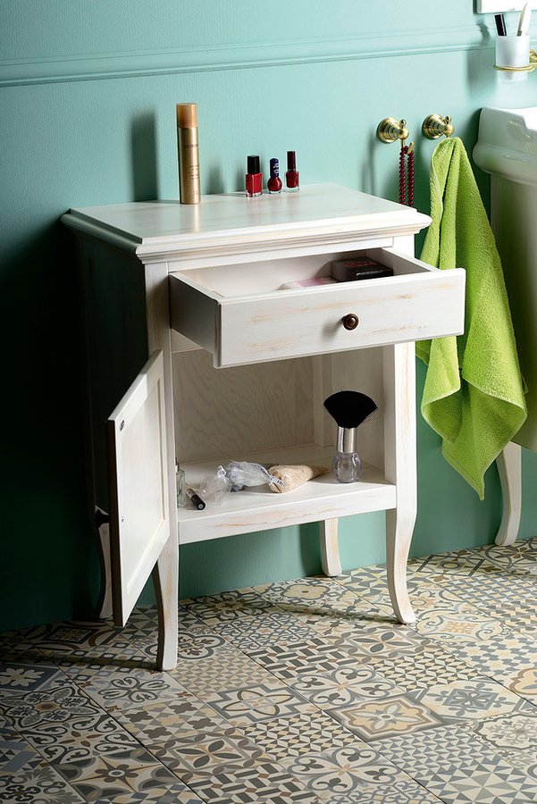 RETRO skříňka 60x80x38cm, starobílá, levá 1714