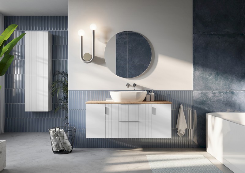 CIRASA skříňka spodní dvířková 30x52x46cm, pravá/levá, bílá lesk CR302-3030