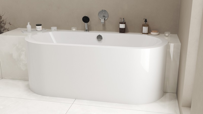 VIVA C MONOLITH oválná polozápustná vana 170x75x60cm, bílá 79119CM