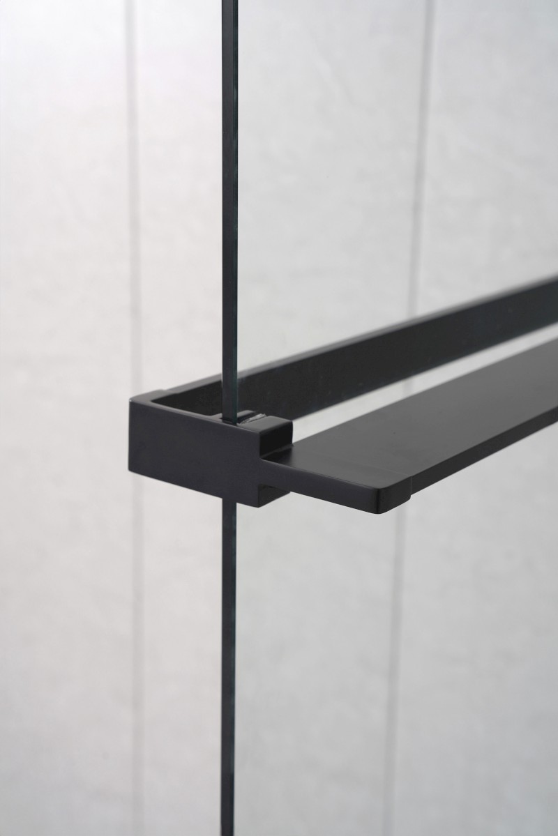 Police zkracovatelná na Walk-in zástěnu 60-140cm, černá mat EG1425