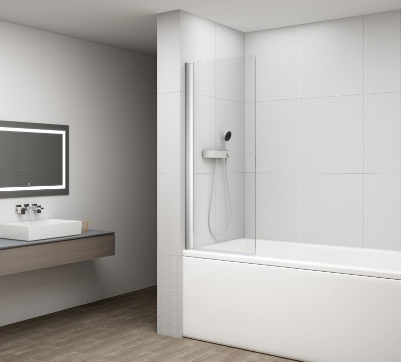 ROTA vanová zástěna otočná 650mm, čiré sklo FA650