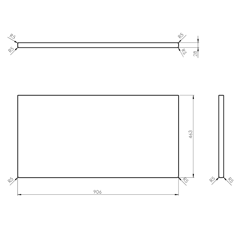 WOODY deska 906x28x463mm, masiv přírodní dub WDS900-70