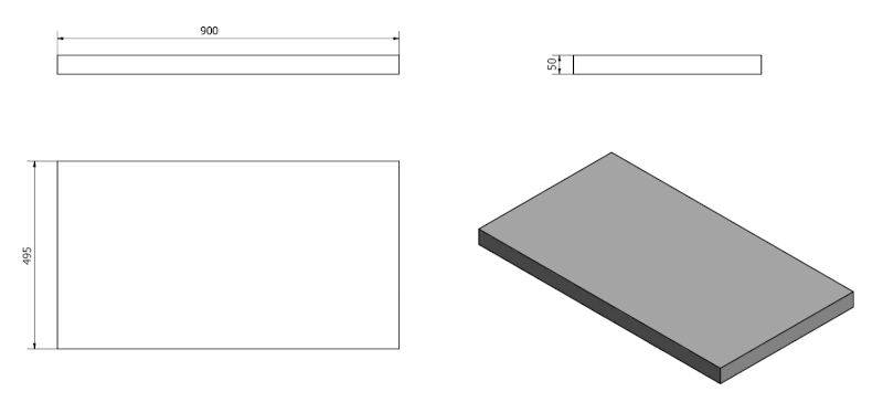AVICE deska pod umyvadlo 90x50cm, tl.5cm, dub Rover AV094