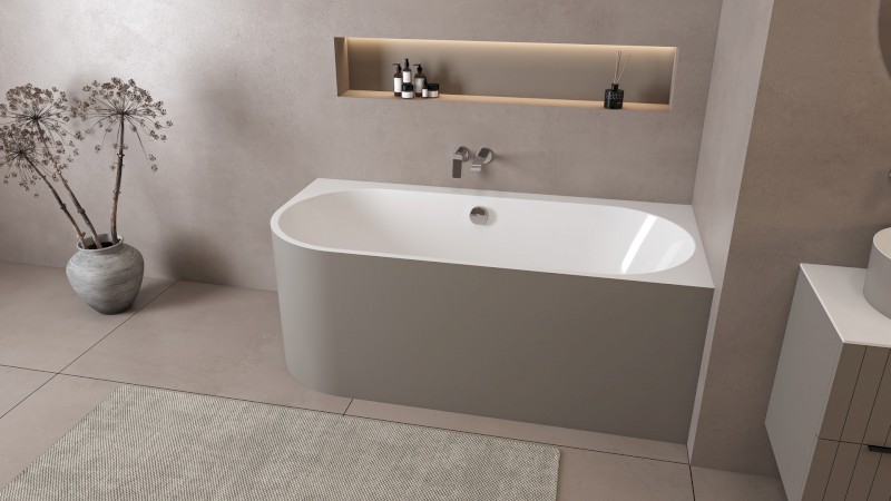 ASTRA R MONOLITH asymetrická vana 160x75x60cm, bílá/agila 34611M.43