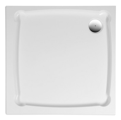 DIONA sprchová vanička z litého mramoru, čtverec 90x90x7,5cm, bílá GD009