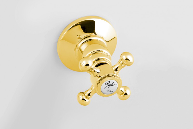 ANTEA podomítková sprchová baterie, 2 výstupy, zlato SET305-105