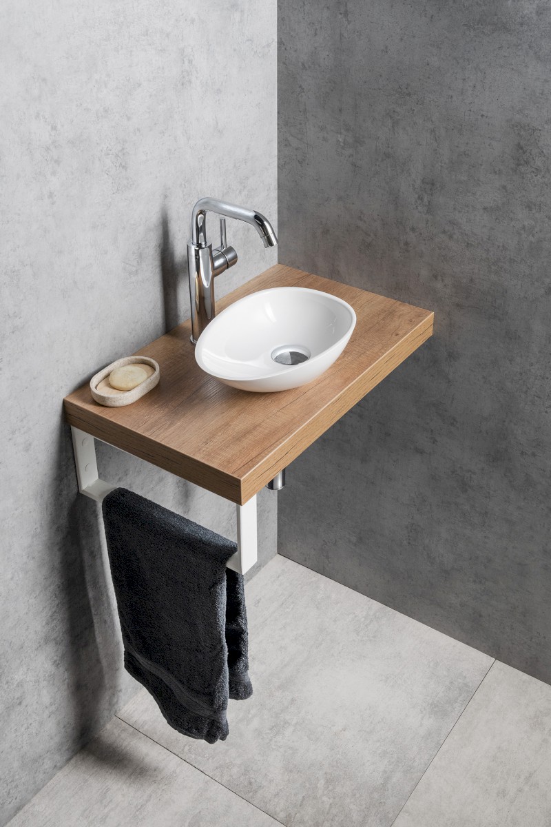 KEA umývátko na desku, litý mramor, 32x22cm, bílá KE320