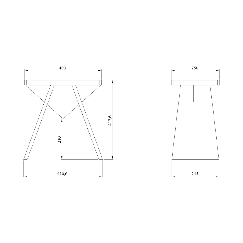 ASTYLE stolička 40x41x25cm, masiv přírodní dub AS410