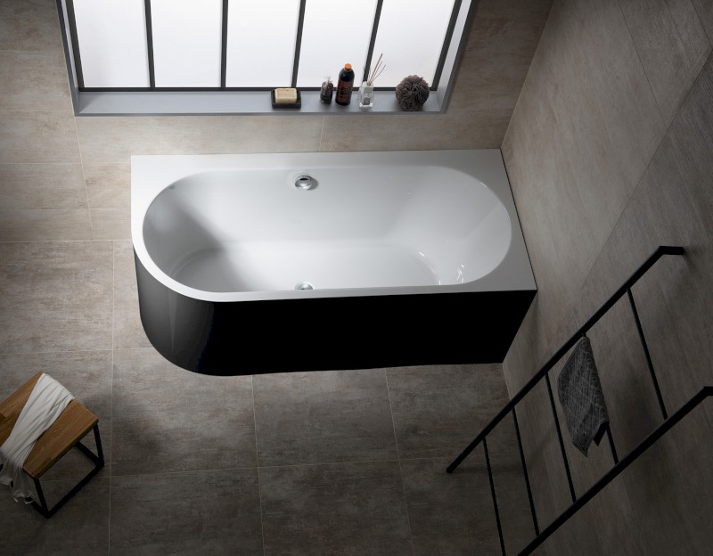 ASTRA R MONOLITH asymetrická vana 160x75x60cm, bílá/černá 34611MB
