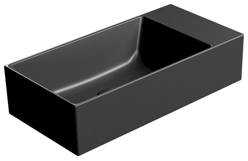 KUBE X keramické umývátko 50x25cm, bez otvoru, pravé/levé, černá mat 9486026