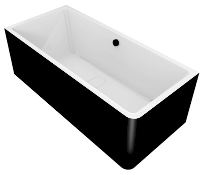 MARLENE CURVE L MONOLITH obdélníková vana 195x85x63cm, bílá/černá 78731MCLB