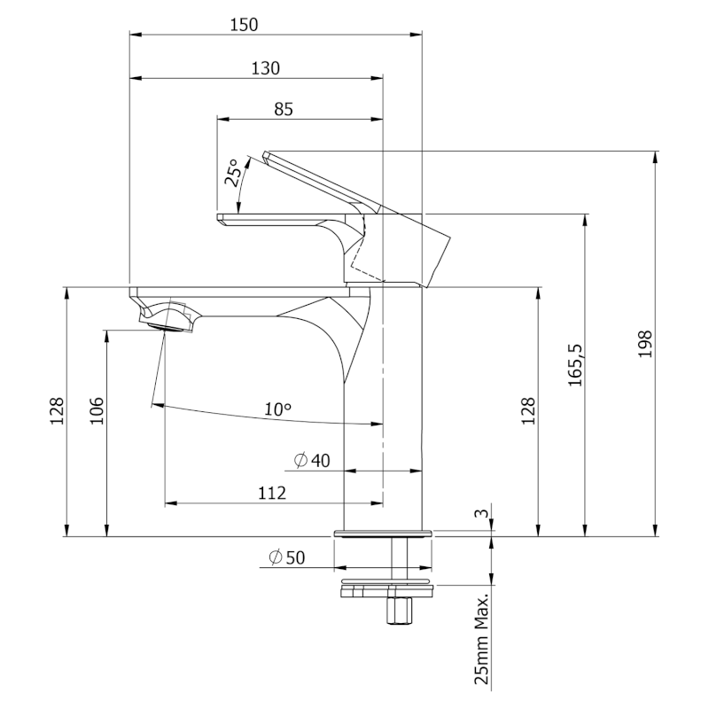 PAX stojánková umyvadlová baterie, chrom XA02
