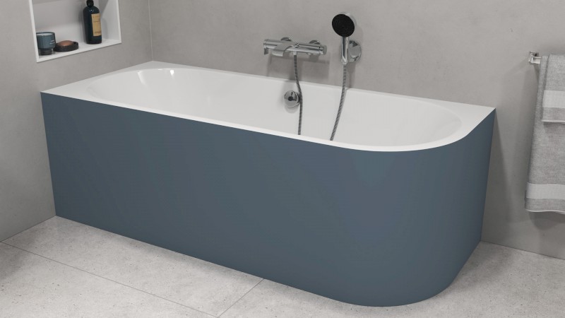 VIVA L MONOLITH asymetrická vana 180x75x60cm, bílá/siena 72099M.42