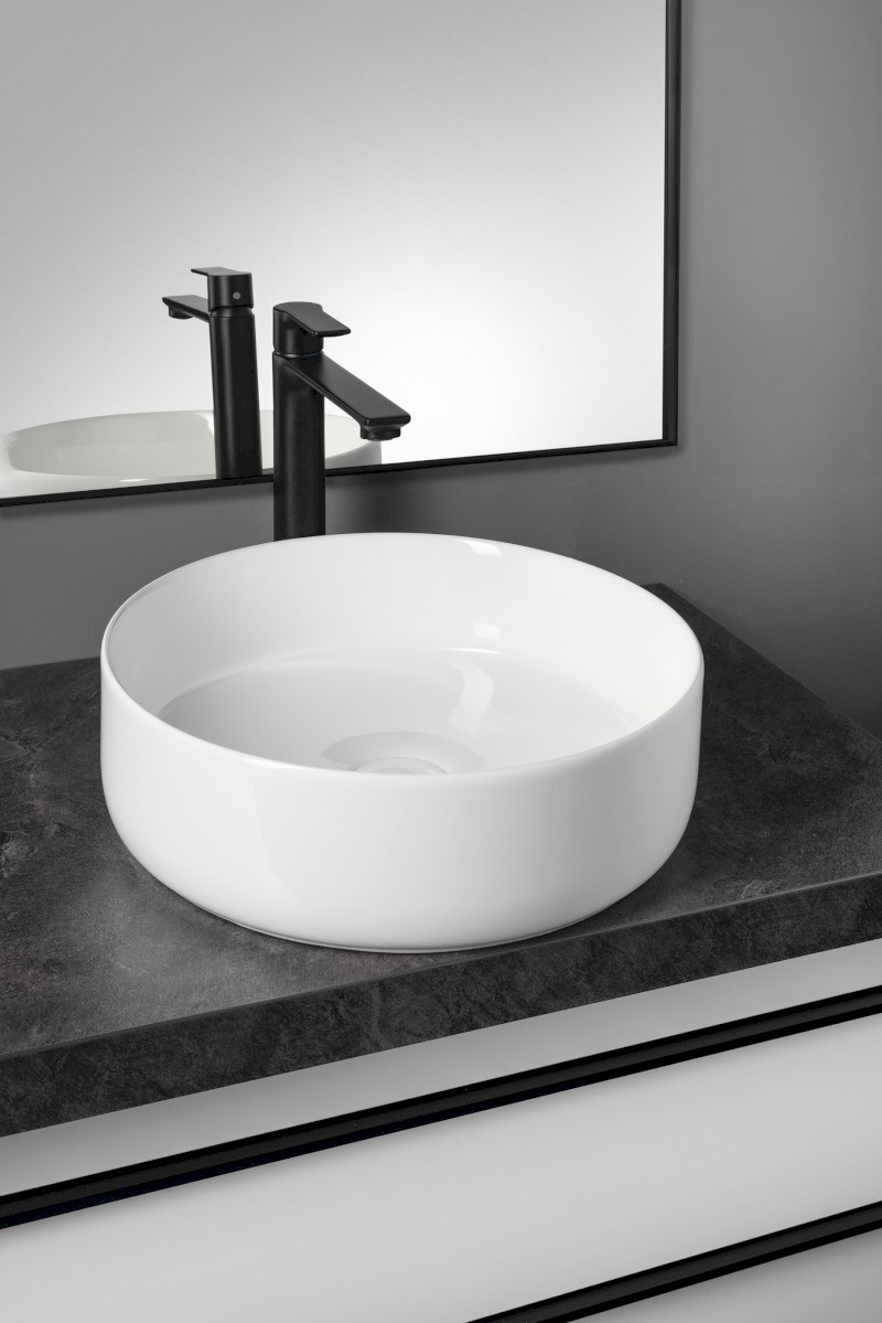 FIASTRA keramické umyvadlo na desku, Ø 40cm, bílá FT801