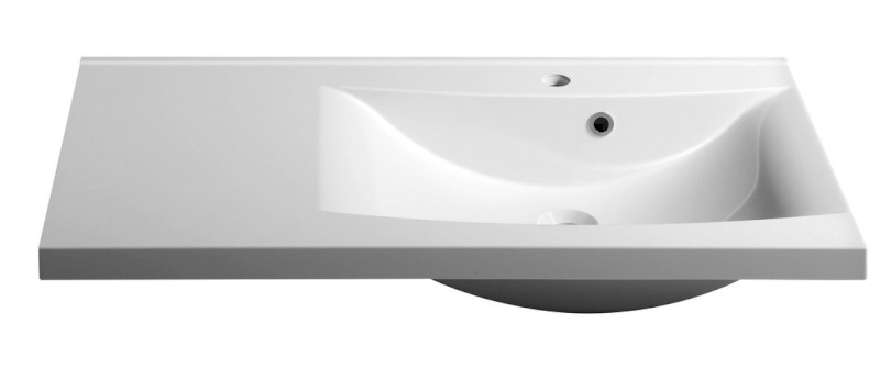 LUCIOLA umyvadlo, litý mramor, 90x48cm, pravé, bílá 50094
