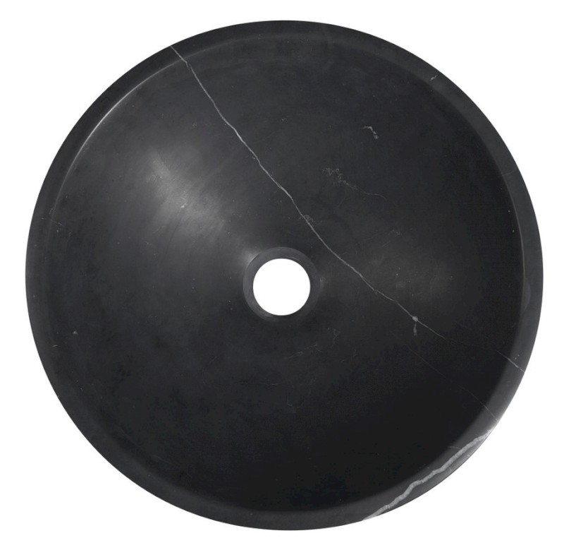BLOK kamenné umyvadlo na desku Ø 40cm, matný černý Marquin 2401-35