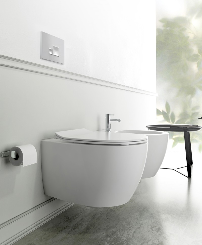 SENTIMENTI závěsná WC mísa, Rimless, 36x51cm, bílá 10AR02012