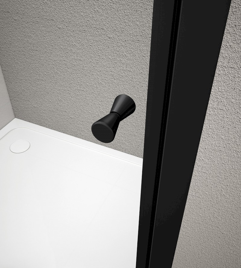 AGGA BLACK čtvercová sprchová zástěna 900x900mm, čiré sklo BLF909