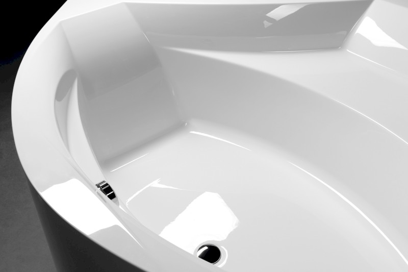 ROSANA MONOLITH rohová vana 136x136x63cm, bílá/černá 64119MB