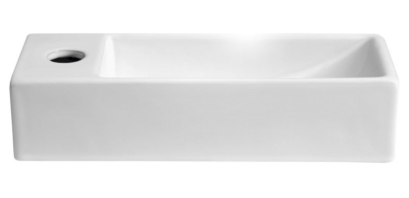 AQUA MINI keramické umývátko 38x14cm, otvor pro baterii vlevo, bílá AR446