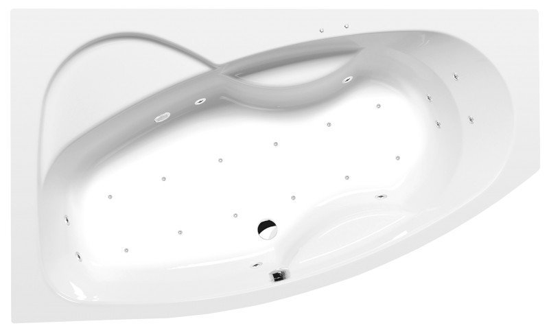 MAMBA L hydromasážní vana, 170x100x44cm, Active Hydro-Air, chrom 76111.2010