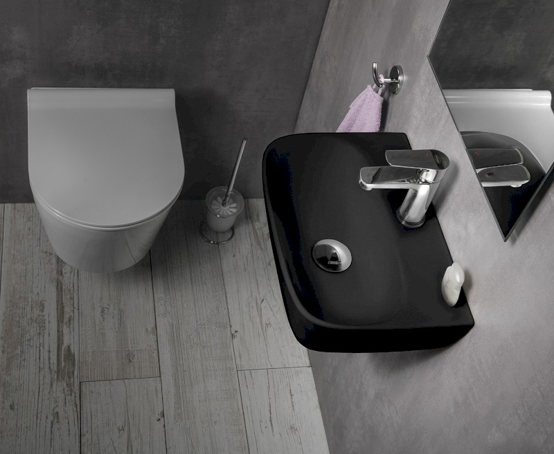 NERISSA keramické umývátko 42x29cm, černá mat AR265B