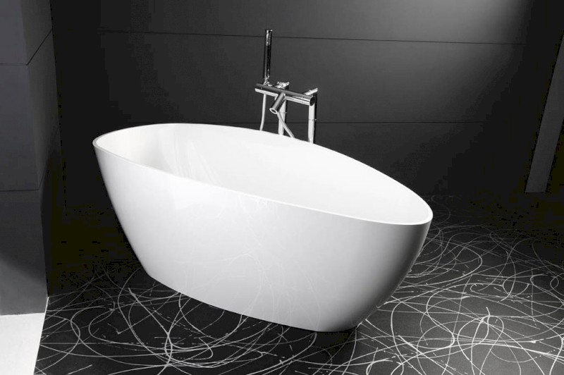 ELIPSIE volně stojící vana 1570x700x560mm, litý mramor, bílá lesk GVEL1570