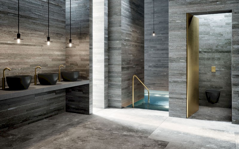 PURA keramické umyvadlo na desku vysoké, průměr 42cm, černá mat 885226