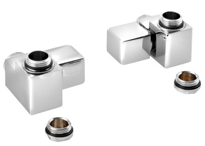 CUBE COMBI připojovací sada ventilů ruční rohová, pravá, chrom CP561S
