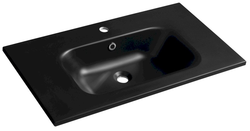 SIDRA umyvadlo, litý mramor, 81x46cm, černá mat SD081B