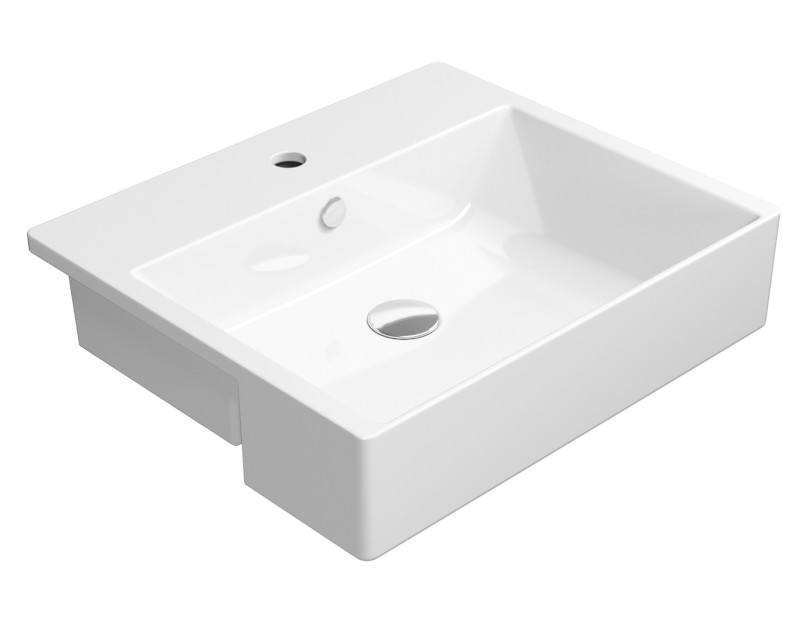 KUBE X keramické umyvadlo polozápustné 55x47cm, bílá ExtraGlaze 9434111