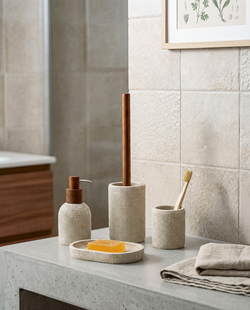 CRAFT WC štětka na postavení, acacia/béžová 8568