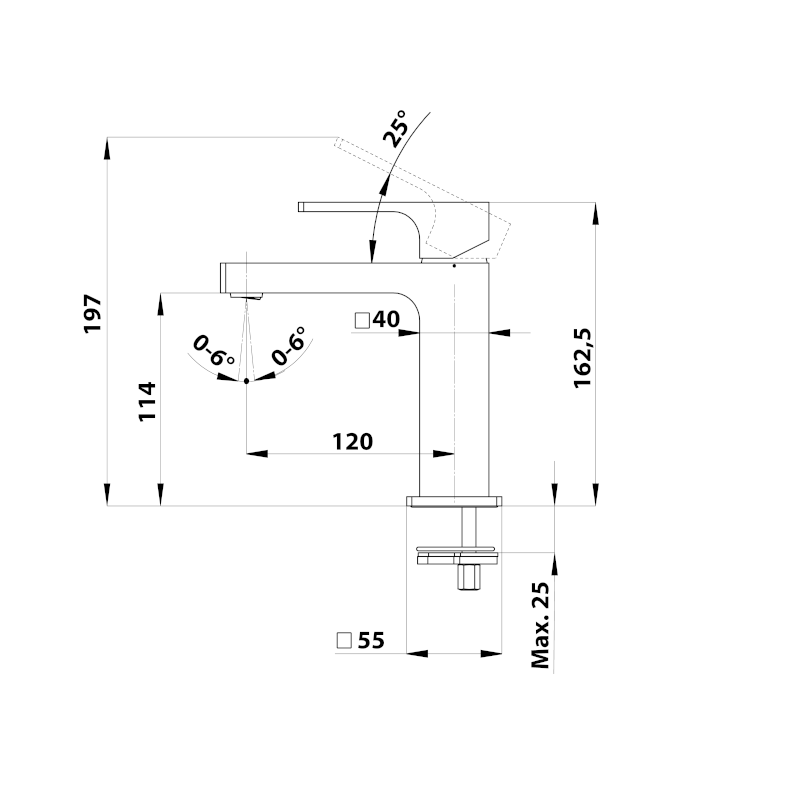 FORATA stojánková umyvadlová baterie, chrom FT002