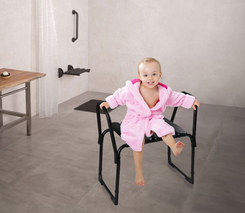 HANDICAP koupelnová stolička, výškově nastavitelná, černá A172110