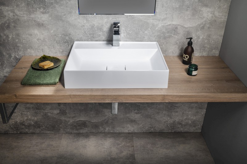 GODIVA umyvadlo, litý mramor, 58x44cm, bílá GU058