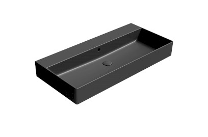KUBE X keramické umyvadlo 100x47cm, bez otvoru, černá mat 9423026