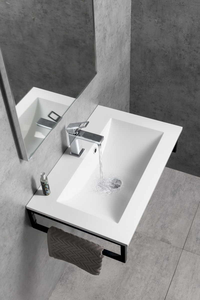 YUKON umyvadlo, litý mramor, 80x45cm, bílá YU080