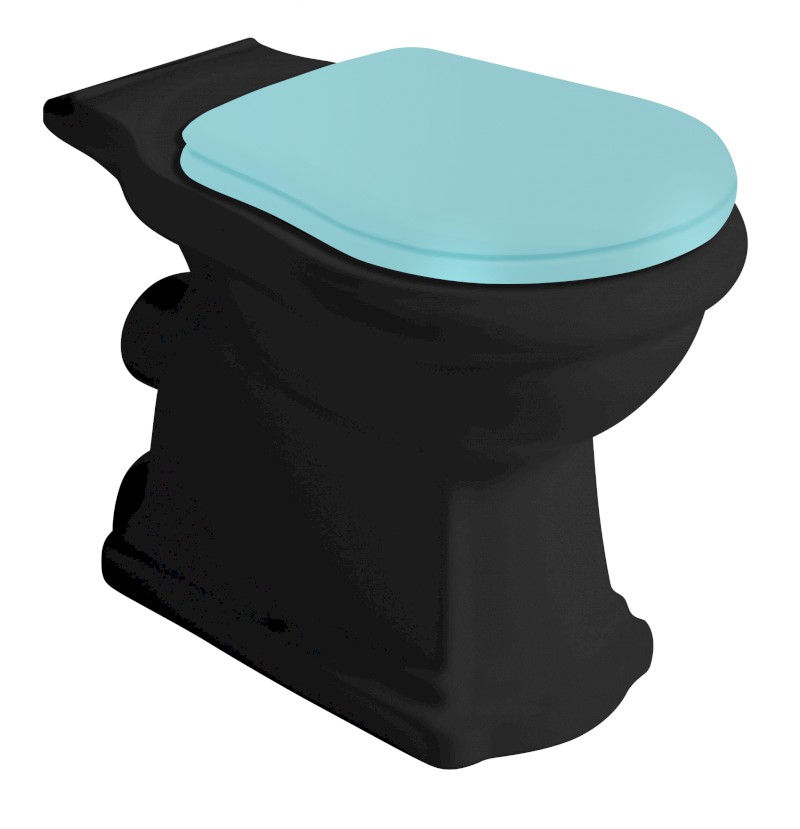 RETRO WC kombi mísa 38,5x72cm, zadní odpad, černá mat 101331