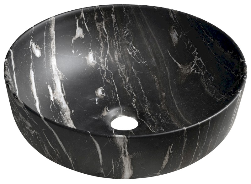 RONDEA keramické umyvadlo na desku Ø 41cm, carnico mramor AR445CM