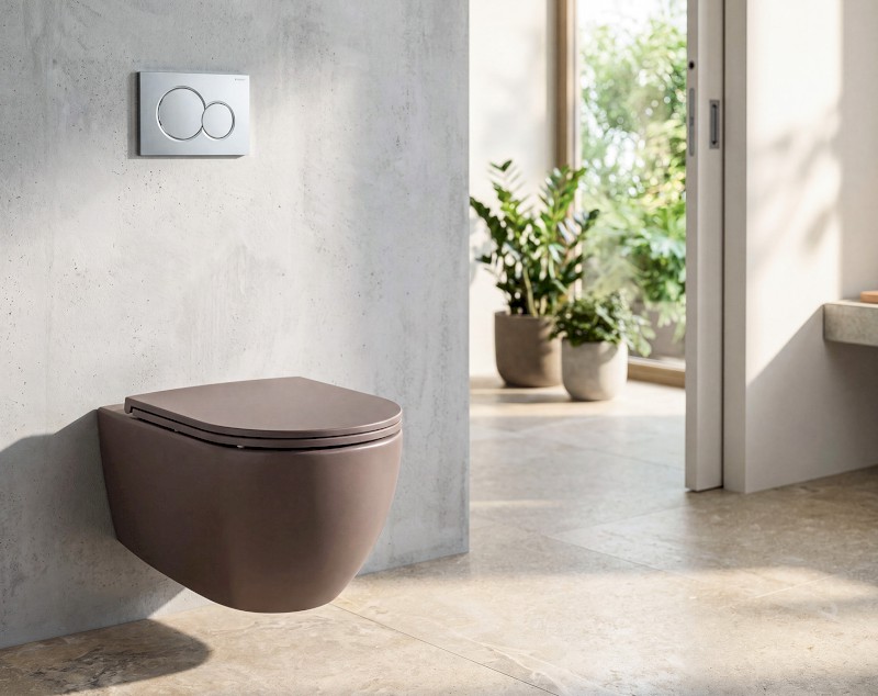 INFINITY závěsná WC mísa, Rimless, 36,5x53cm, taupe 10NF02005-2H